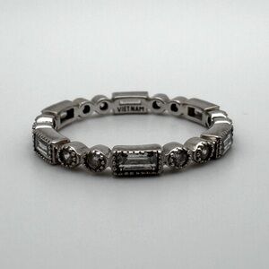 Sterling Silver 925 CZ Geometric Infinity Ring Size 9